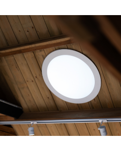 Powerdaylight Ø 53 cm Deckenplatte rund Aufbau weiß Set