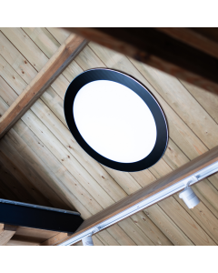 Powerdaylight Ø 53 cm Deckenplatte rund Aufbau schwarz Set