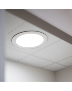 Powerdaylight Ø 25 cm Deckenplatte rund Aufbau weiß Set