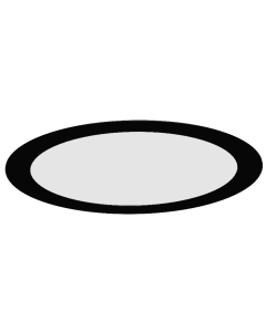 Powerdaylight diam. 25cm Plafondplaat rond opbouw zwart