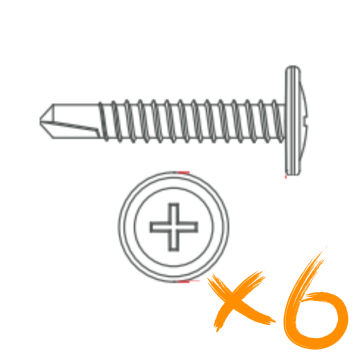 Powerdaylight Schrauben für Verlängerungsrohr 6er Pack inkl. Bit