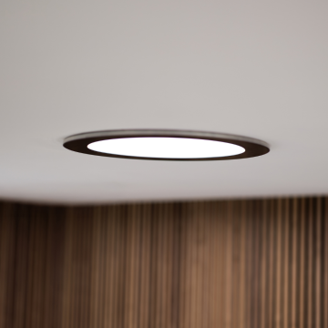 Powerdaylight Ø 25 cm Deckenplatte rund Aufbau schwarz Set