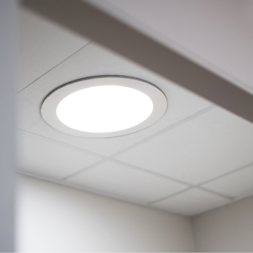 Powerdaylight Ø 25 cm Deckenplatte rund Aufbau weiß Set