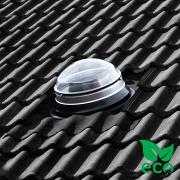 Powerdaylight Ø 25 cm Set rund Öko Dachdurchführung Schrägdach 