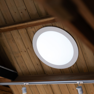 Powerdaylight &Oslash; 53 cm Deckenplatte rund Aufbau wei&szlig; Set